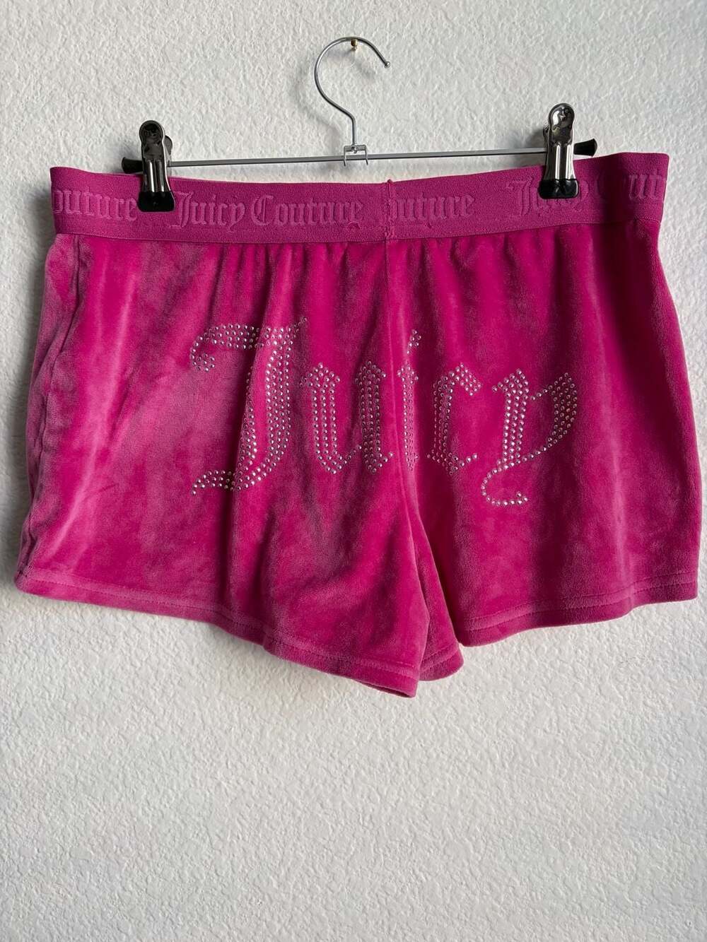 Juicy Couture Sleepwear Pink Velour Rhinestone Logo Lounge Shorts